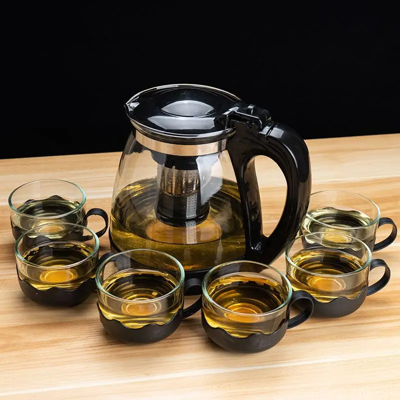 

High Quality Heat Resistant Glass Tea Pot Chinese Teaware Kung Fu Tea Set Puer Kettle Coffee Glass Pot Convenient Office TeaPot