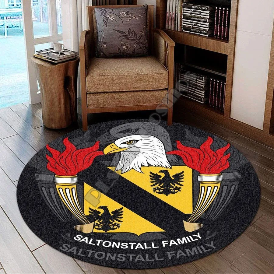 

Saltonstall ковер флаг США-Премиум круглый ковер American Family Crest с 3D принтом, нескользящий коврик, обеденный, гостиная, мягкий ковер для спальни