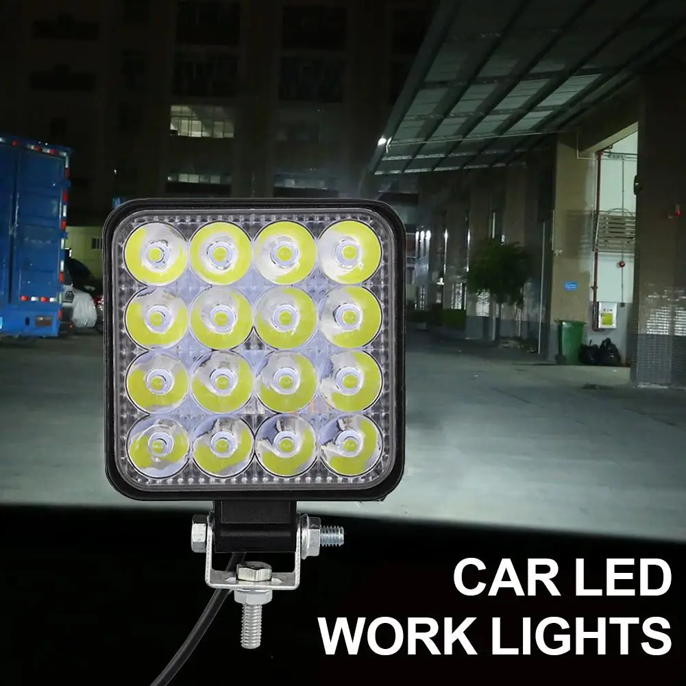 Фото 1 шт., 48 Вт, автомобильный светодиодный бар, рабочий фонарь MINI 16SMD, круглый квадратный рабочий фонарь, 12 В, противотуманная фара для бездорожья, для ATV, внедорожника, прожектор K3V9 №5