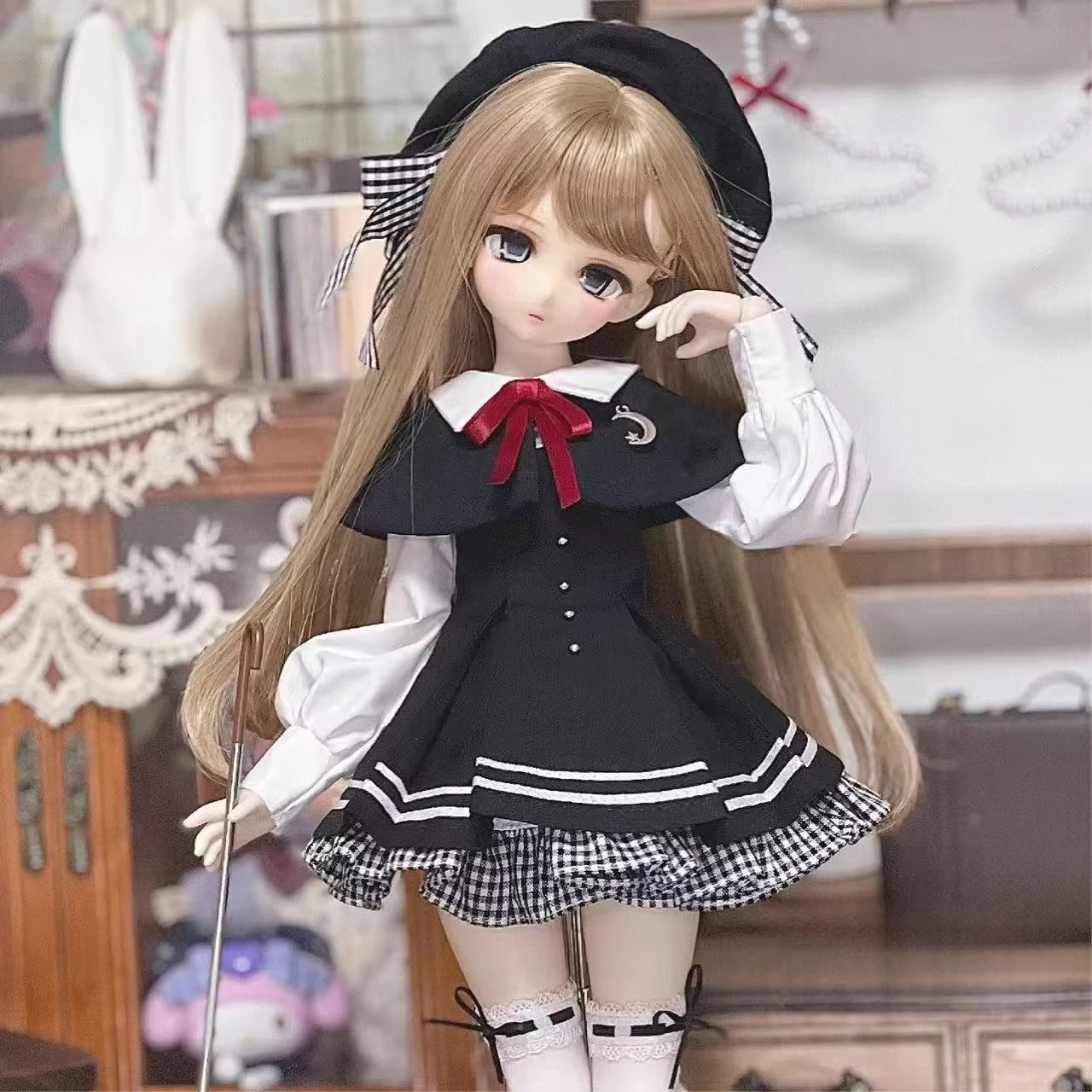 Фото Кавайный комплект одежды для куклы 1/4, подходит для куклы BJD 45 см, модная одежда, игрушки для девочек, аксессуары для переодевания и игры в домик, куклы в комплект не входят. №4