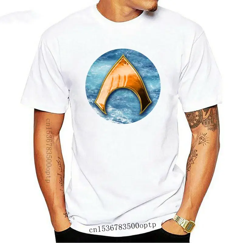 

LEQEMAO-Camiseta de Jason Momoa para hombre, Постер de Aquaman, camiseta del rey del ocean, camiseta Simple de algodón de Манга
