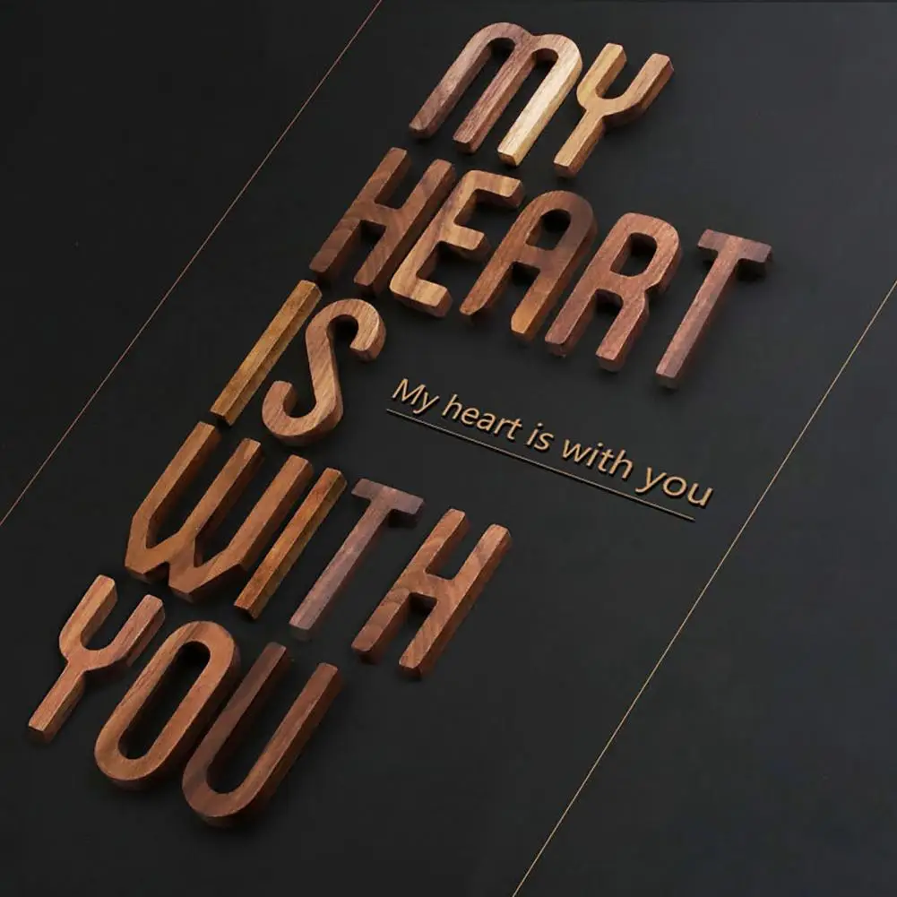 

Letter Ornament Burr-free Smooth Surface Unpainted Nordic Style Wooden Alphabet Block DIY Home Wall Decor Photography Prop