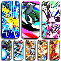 pokemon pikachu for apple iphone 13 12 11 pro 12 13 mini x xr xs max se 5 6 6s 7 8 plus phone case soft liquid silicon back