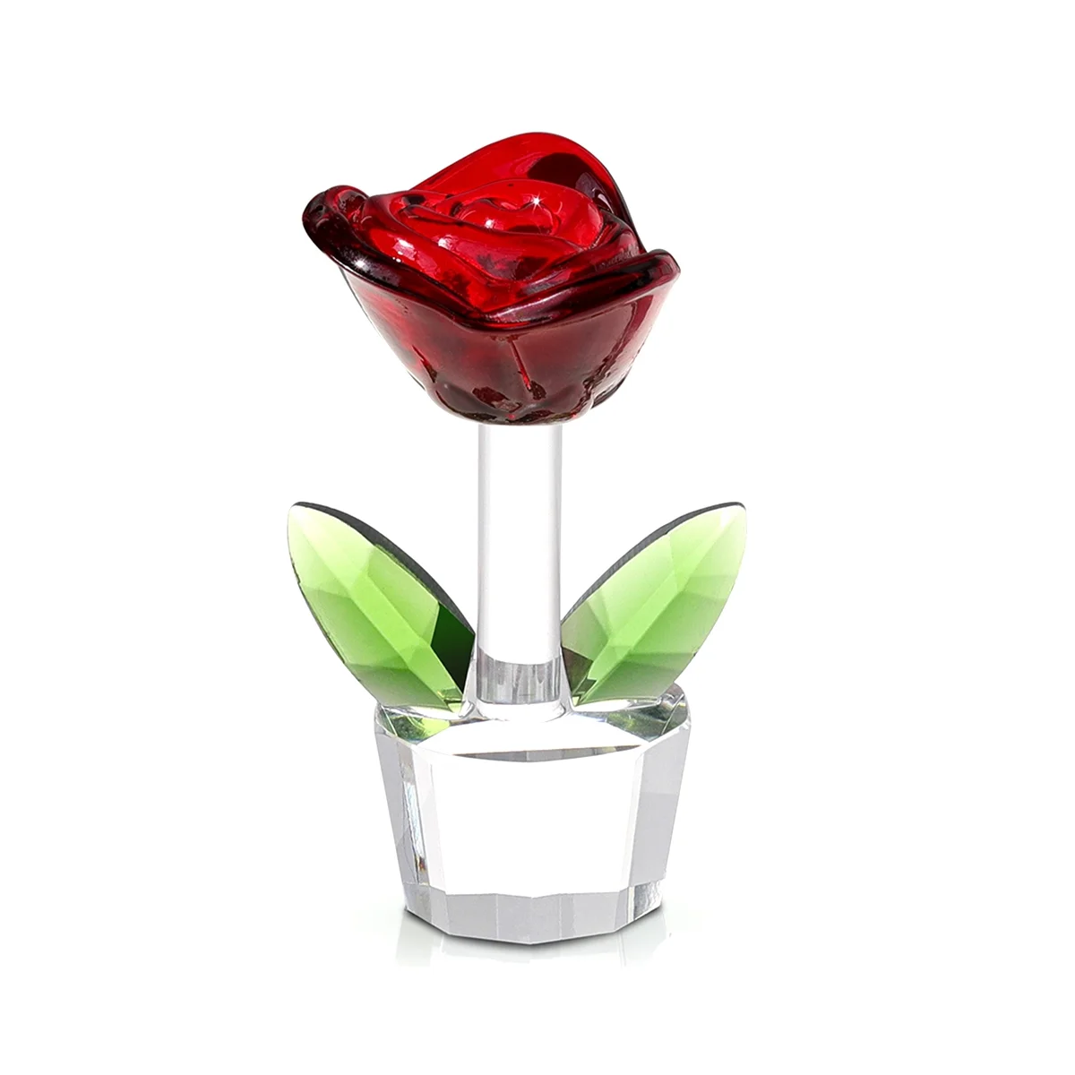 

Mini Crystal Roses Flower Figurines Glass Home Decor Ornaments Collectible Figurine Romantic Gift for Girlfriend,for Mom