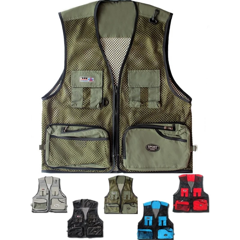 

Summer New Men's Vest Outdoor Multi Pocket 2022 Men's Fishing Vest Mesh Men's and Women's Vest Photography Clothing