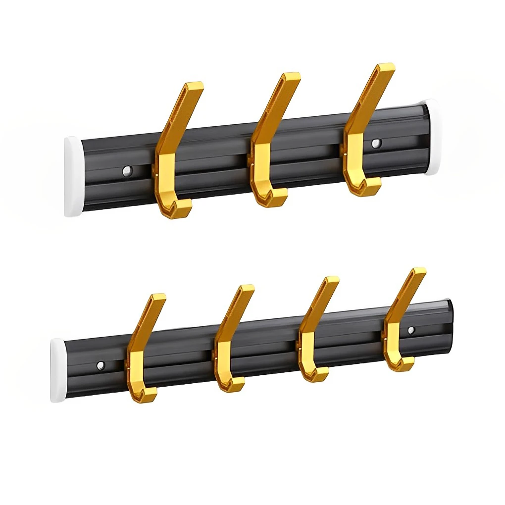 

Настенная вешалка из алюминия, черного и золотого цвета, элегантный фотодержатель, кухонная стойка для крепления шляпы, инструмент для приготовления пищи