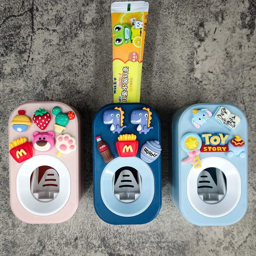 

Automatic Cartoon Toothpaste Dispenser Cute Squeezers Bathroom Accessories Set Toothbrush Holder Bathroom Products