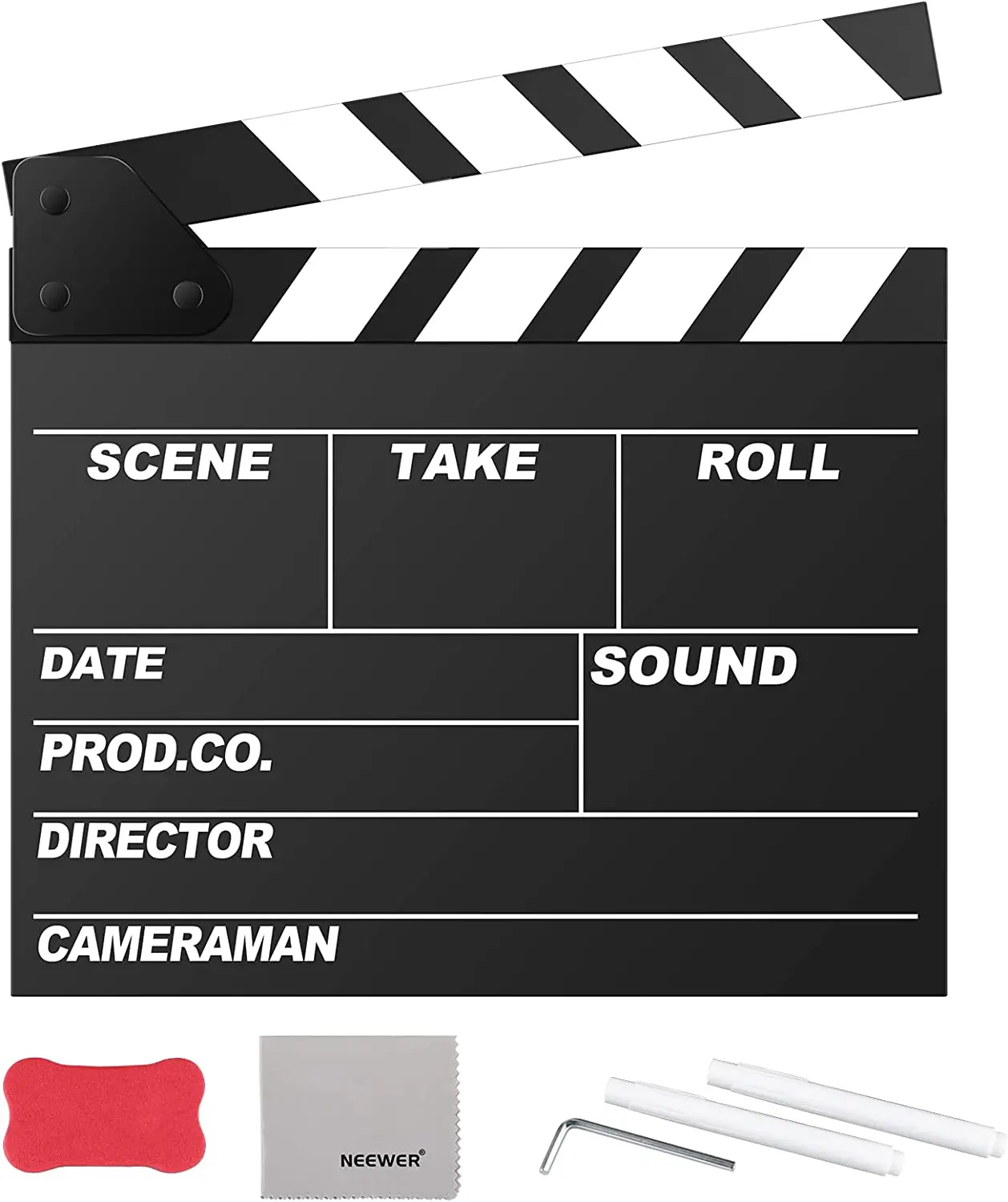 

Neewer 11.8 inch X 10.6 inch/30cm X 27cm Wooden Director's Film Movie Slateboard Clapper Board