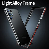 3d strong metal bumper case for samsung galaxy s22 ultra s22 plus aluminum frame shockproof phone case s21 ultra protector cover