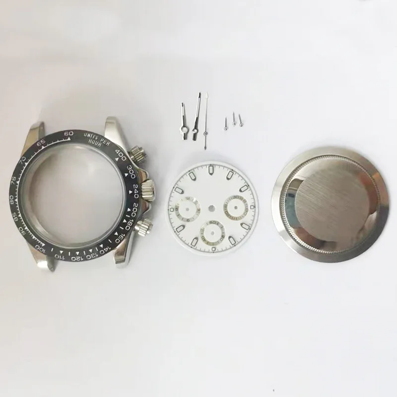 Альтернативное черное стальное кольцо Daytona 304 40 мм шестиручный кварцевый корпус