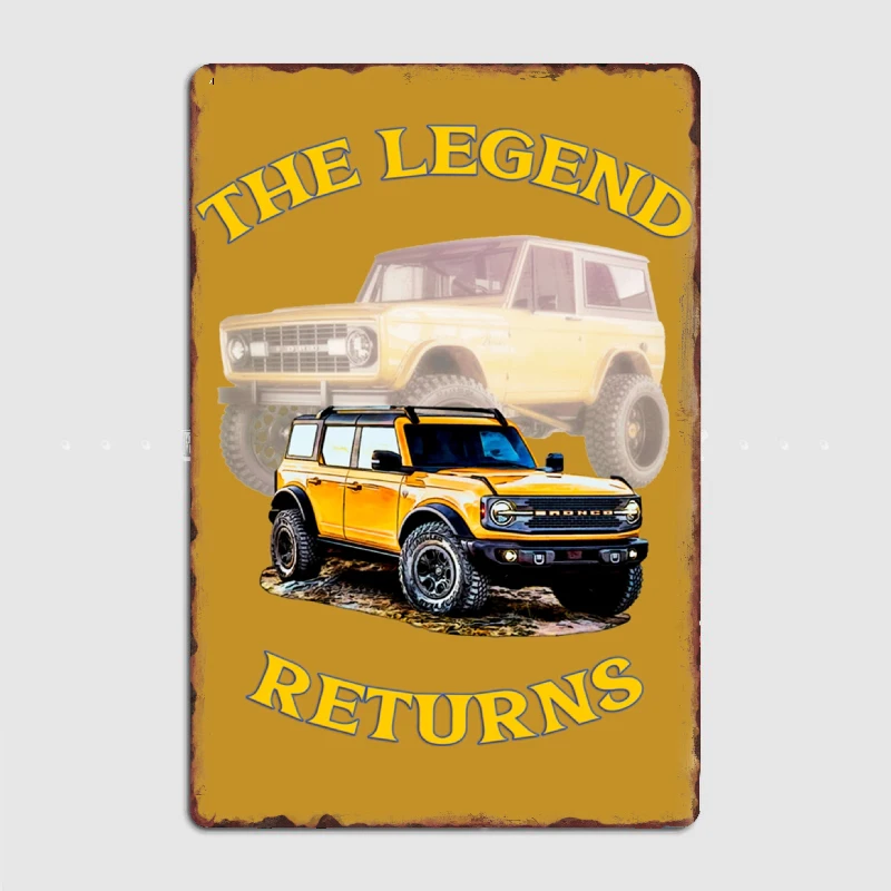 

Orange 4 Door Off-Road Truck Metal Poster Garage Decoration Living Room Cinema Living Room Custom Tin Sign Poster