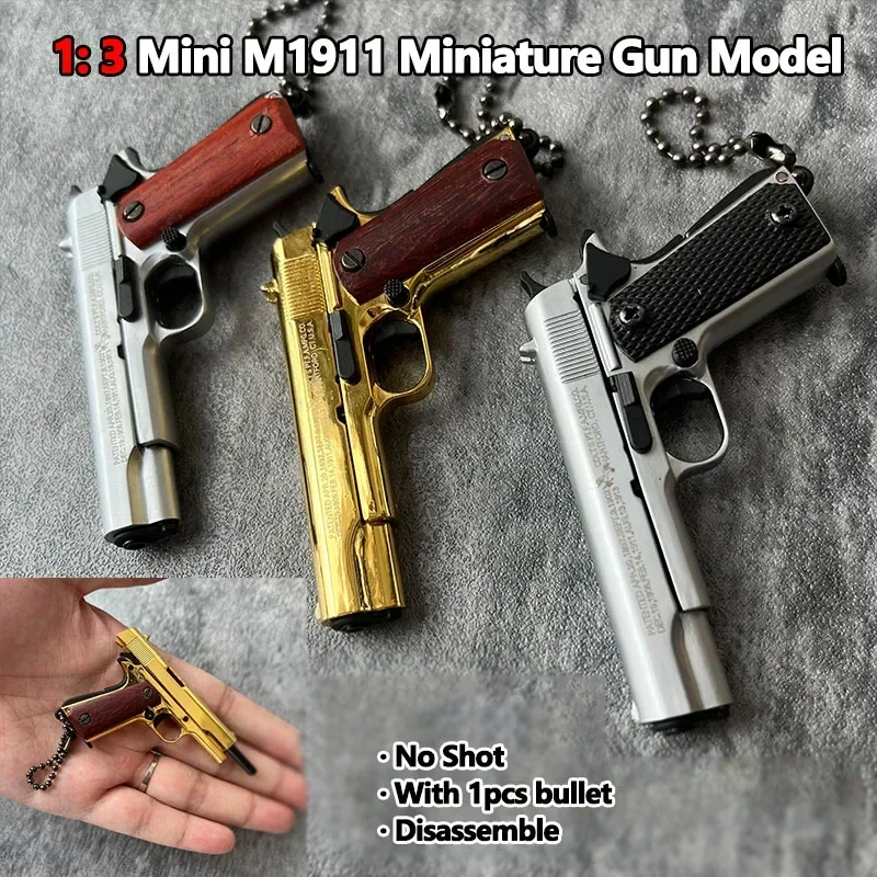 1 шт. 1:3 Mini M1911 пистолет игрушки миниатюрная модель брелок цельнометаллический