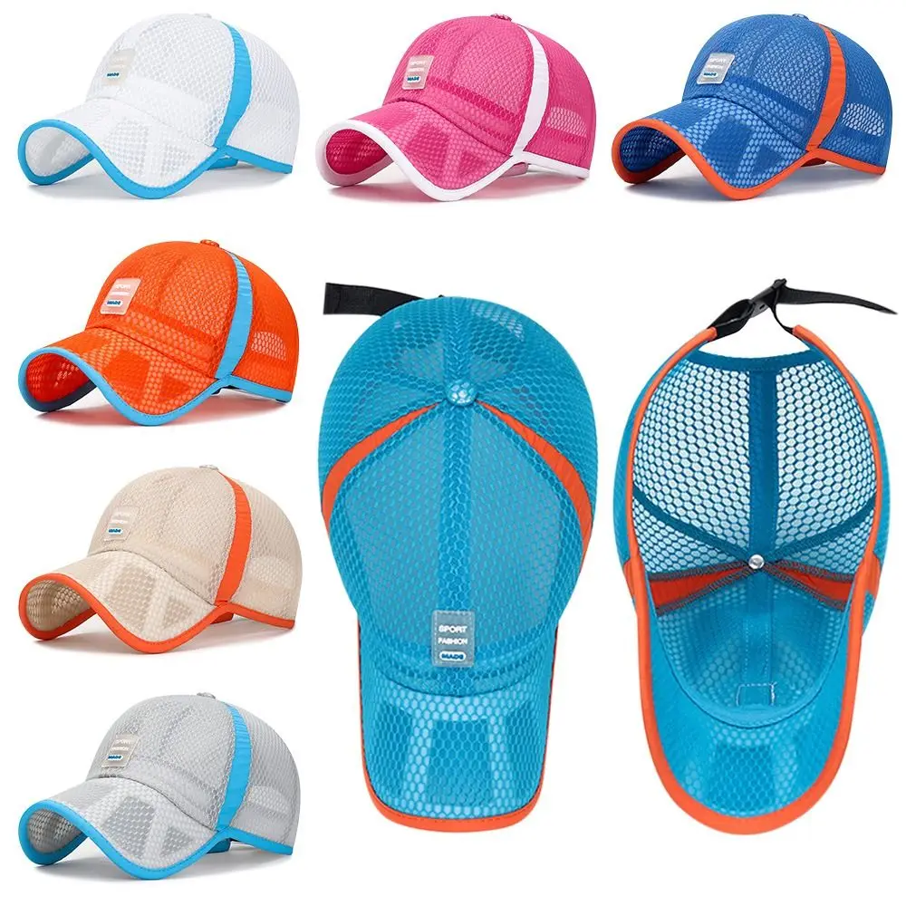 

Breathable Children Adjustable Fashion Summer Sunscreen Hats Baseball Cap Sun Protection Caps Full Mesh Hats