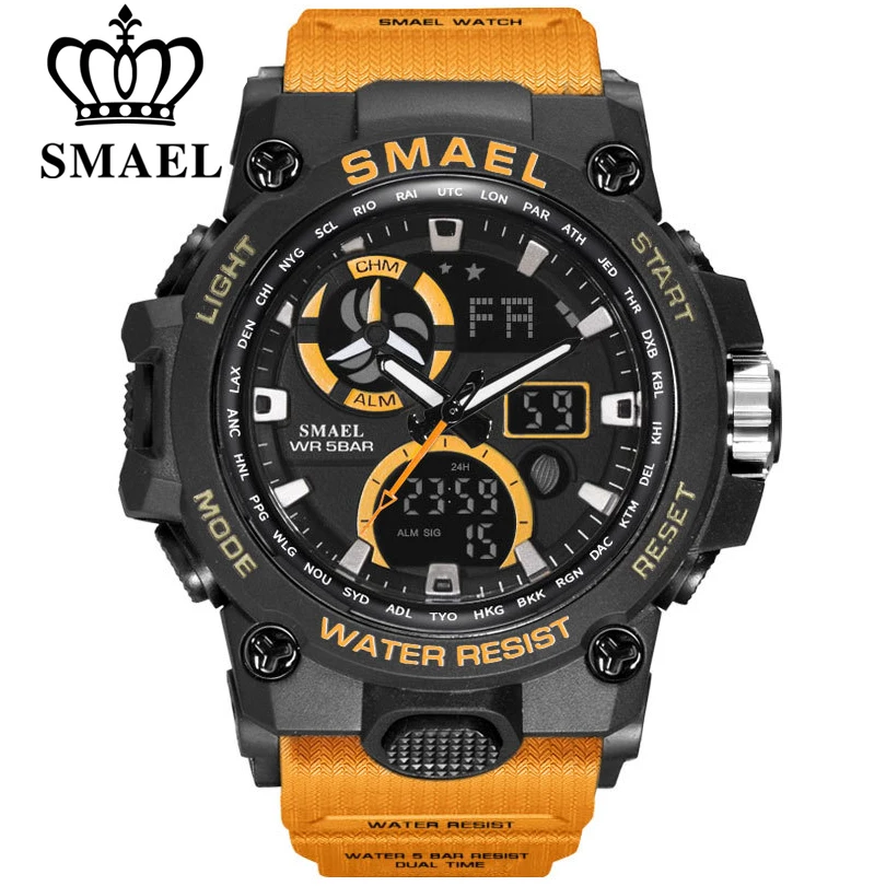 

SMAEL Brand Sport Watch Men Military Army S Shock 50m Waterproof Wristwatches 8011 Fashion Mens Sports Watches Relogio Masculino