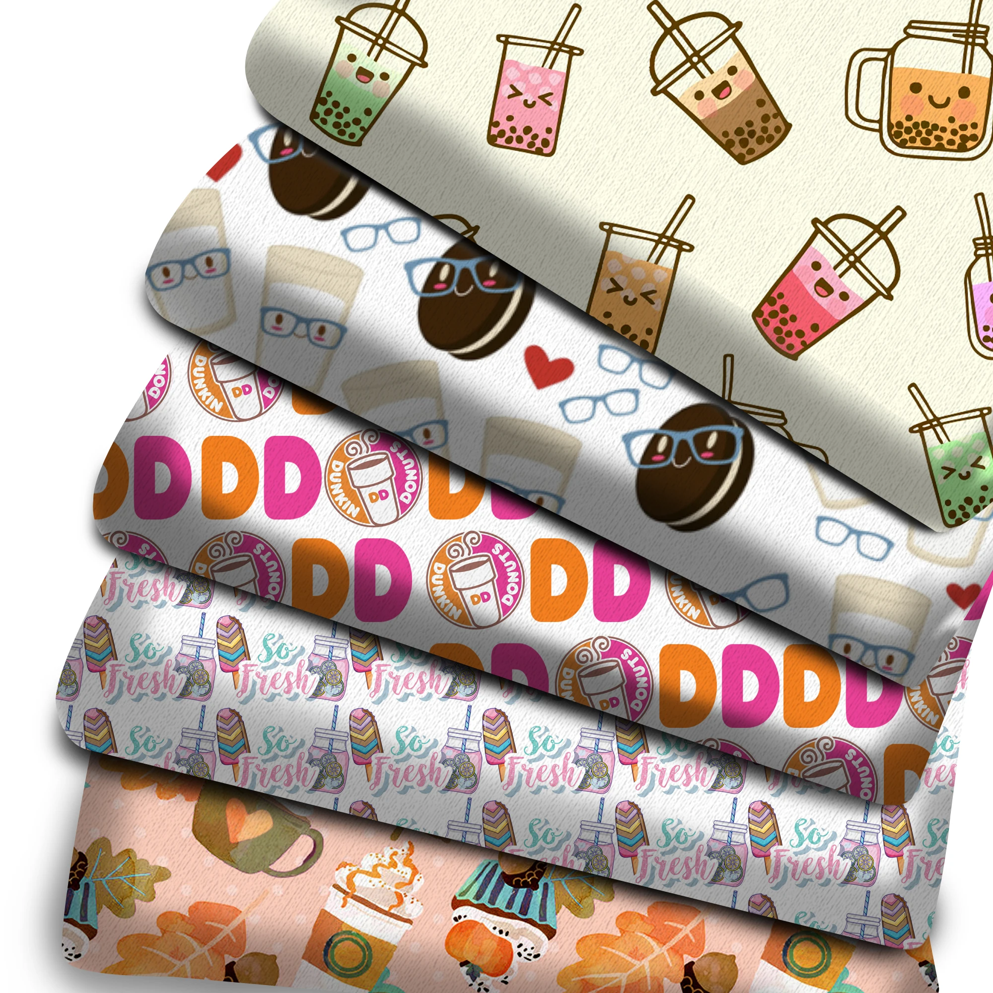 Printed Polyester Cotton Fabric Tissue Patchwork Drink Juice 50*145cm Kids Doll Sewing Quilting Fabrics Needlework Material |