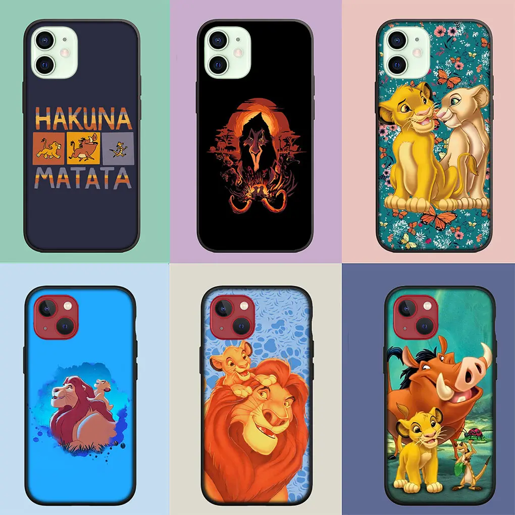 Чехол для телефона Король Лев Симба Пумба Apple iPhone 15 14 Plus 13 12 Mini Pro Max XR + 13Pro 14+ 15+ Coque Soft