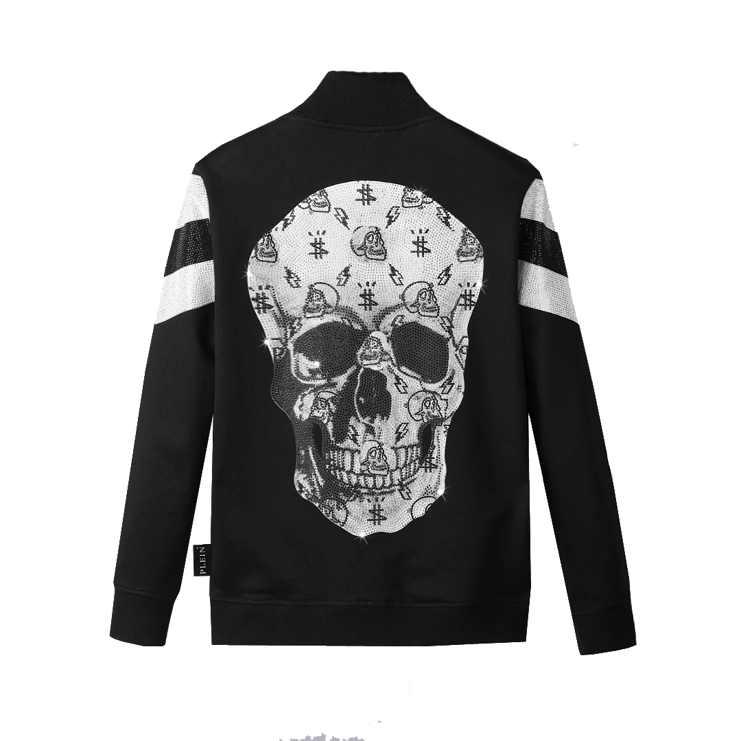 

PLEIN BEAR Brand HOODIE Jacket SKULL STONES Mens Warm Thick Sweatshirts Hip-Hop Pullover Rhinestone Luxury Men's Hoodies | 95171