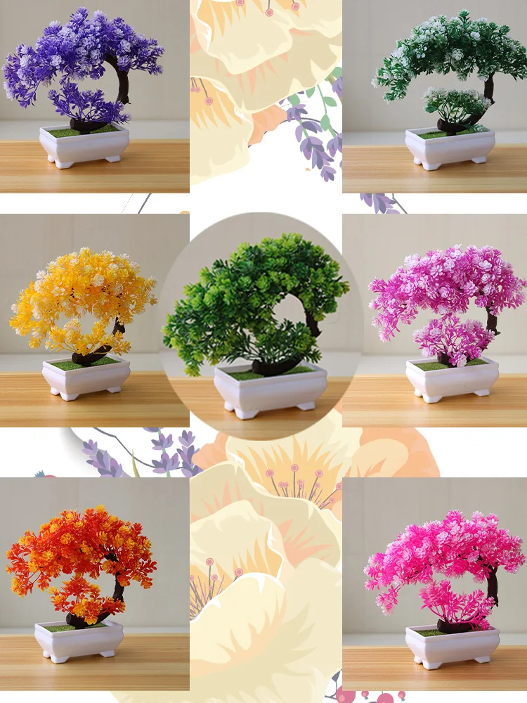 

Simulated Green Small Potted Plants Bonsai Home Desk Mini Decorative Artificial Flower Accessories
