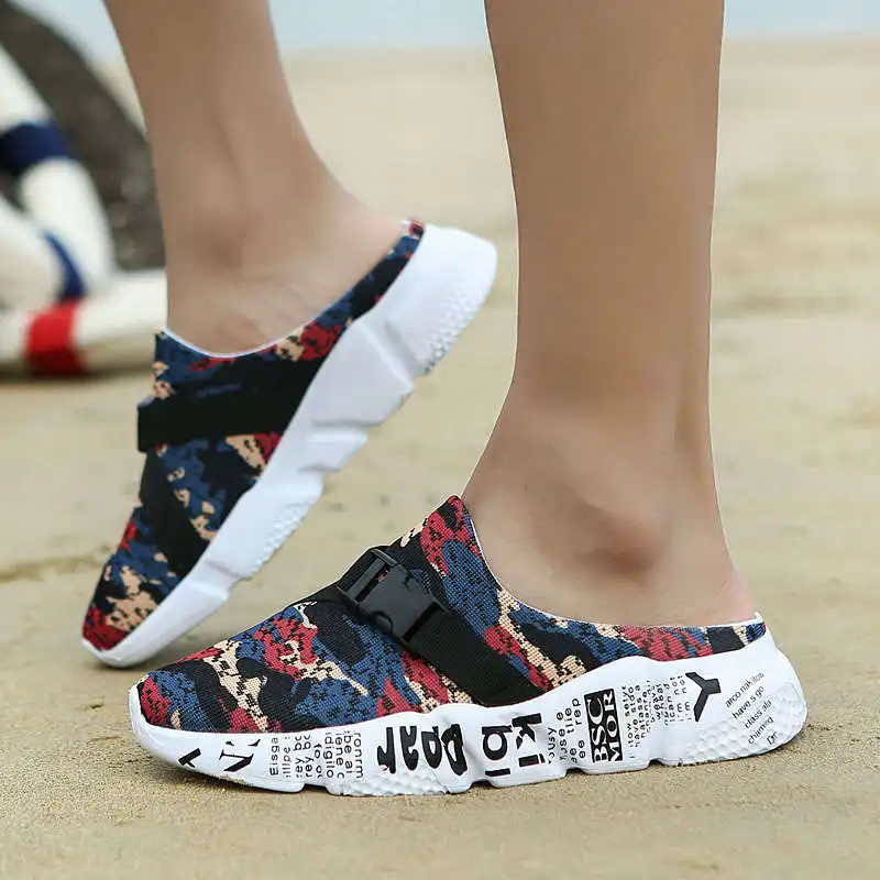 

Knit Shoes For Men Ayakkabı Clog Multi-Colored Heeled Sandal No-Leather Casual Men's Flip Flops For Summer Wading Tennis Bot