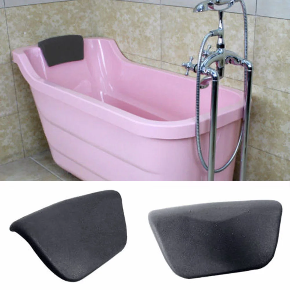

Home Bathtub Pillow anti-slip Black Bath Head Rest Neck Support Back Tub Holder Comfort Waterproof Unisex high quality