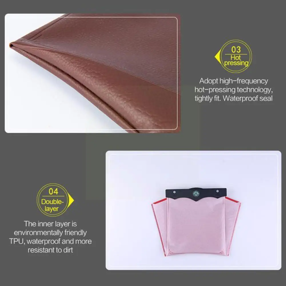 

1Pcs LED Car Garbage Bag Waterproof Magnetic Adsorption Leather Pocket Seat Back Hanging Trash Storage Leak-proof Can R5N5