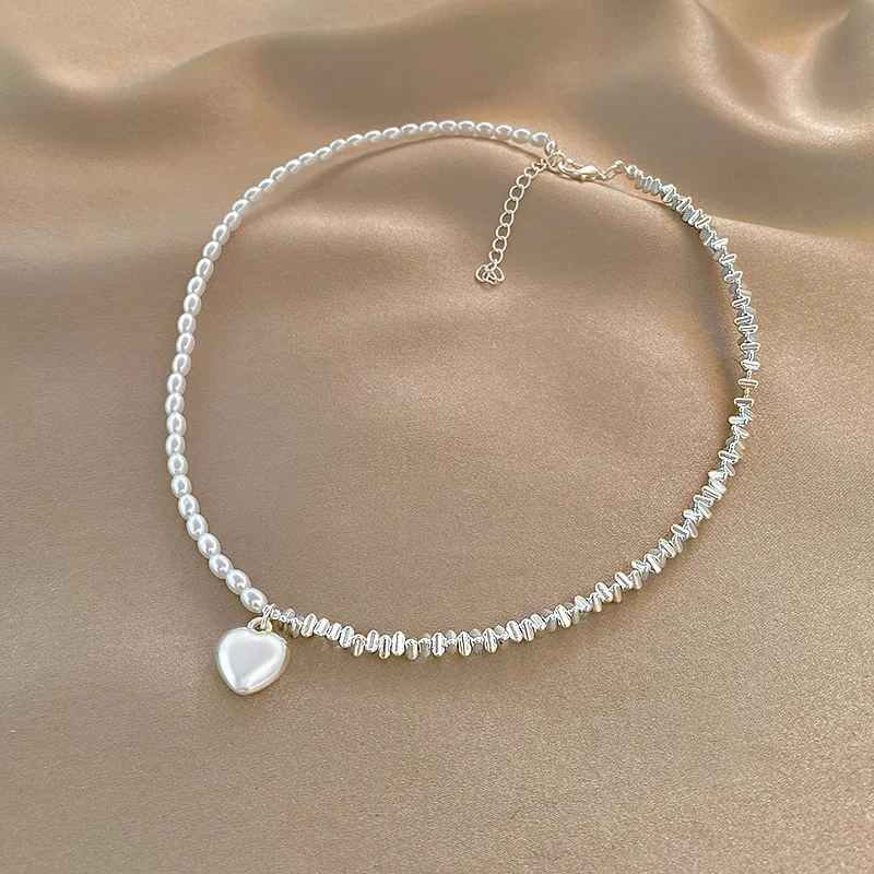 

Korean Fashion Simulated Pearl Necklace for Women Party Trend Jewelry Elegant Splicing Clavicle ChainChoker Necklace Accessories