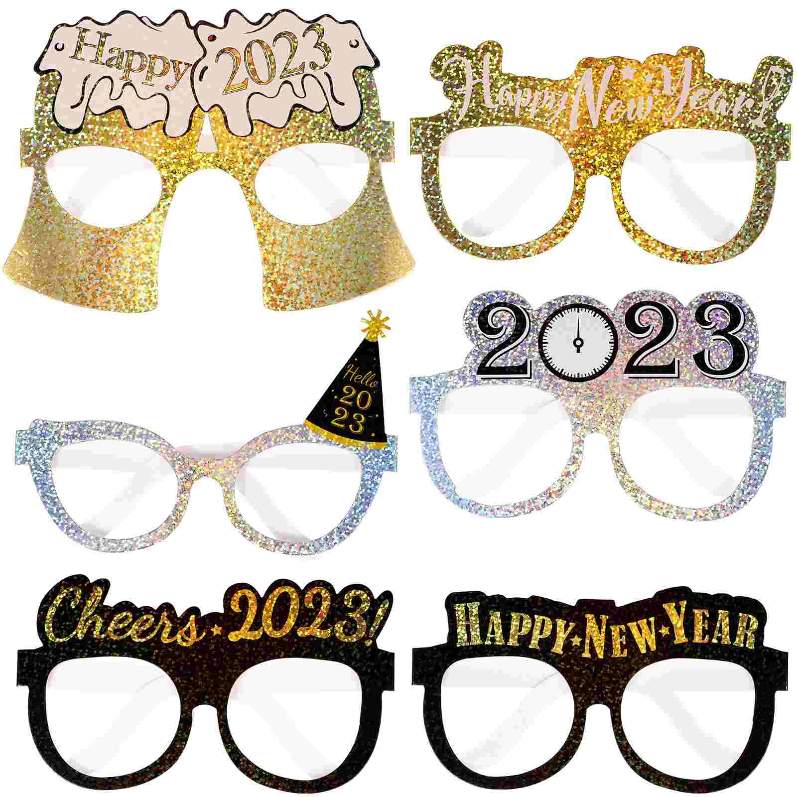 

New Years Glasses Party Year Eyeglasses Eve Photo Booth Props Happy Supplies Stuffers Stocking Christmas Prop Funny Frameeyewear