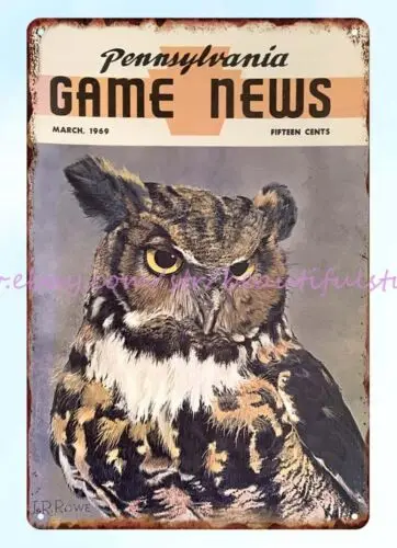 Новинка 1969 игра Сова Пенсильвания металлический жестяной знак идеи дизайна