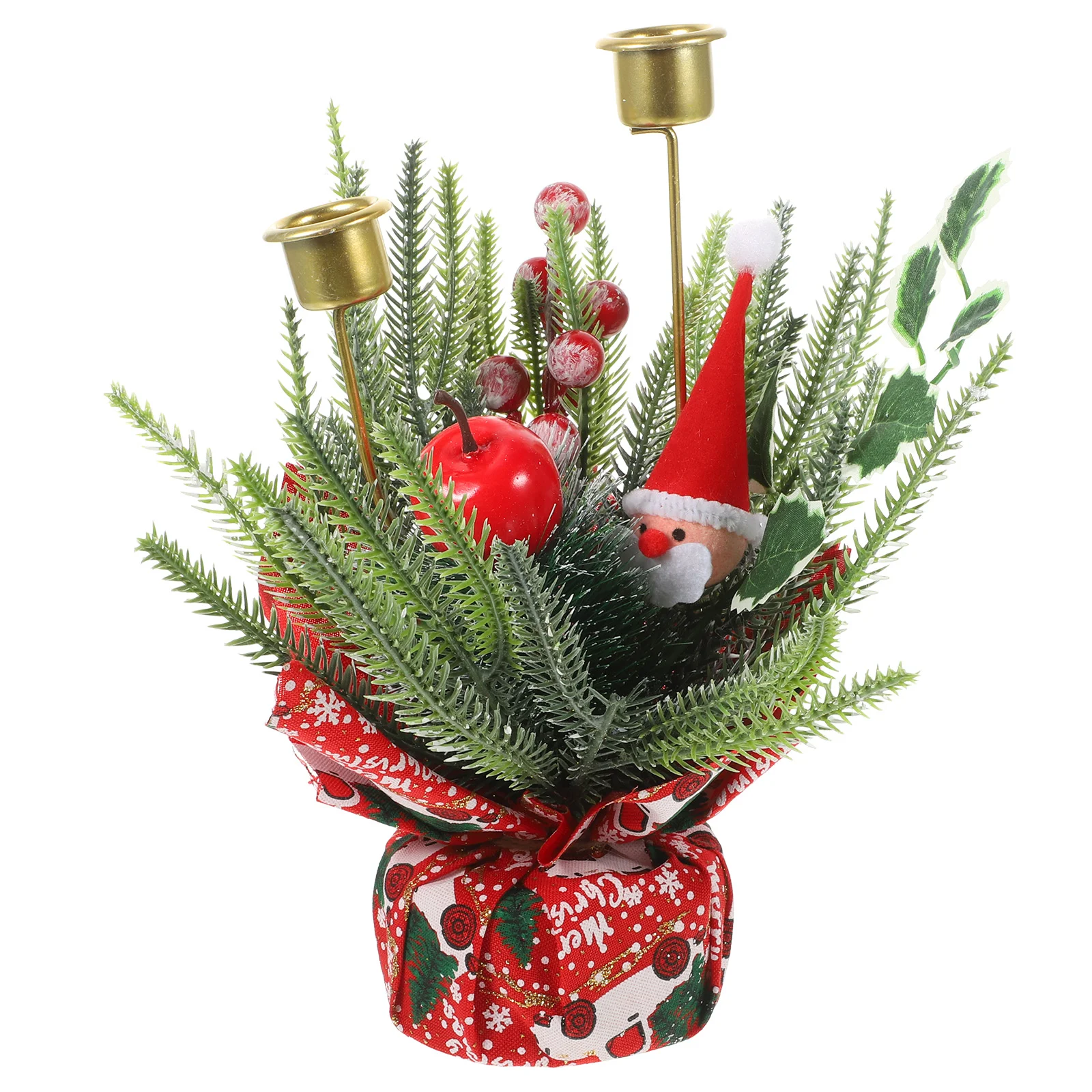 

Christmas Ornaments Desktop Adornment Candlestick Holder Decorate Centerpiece Xmas Party Stand