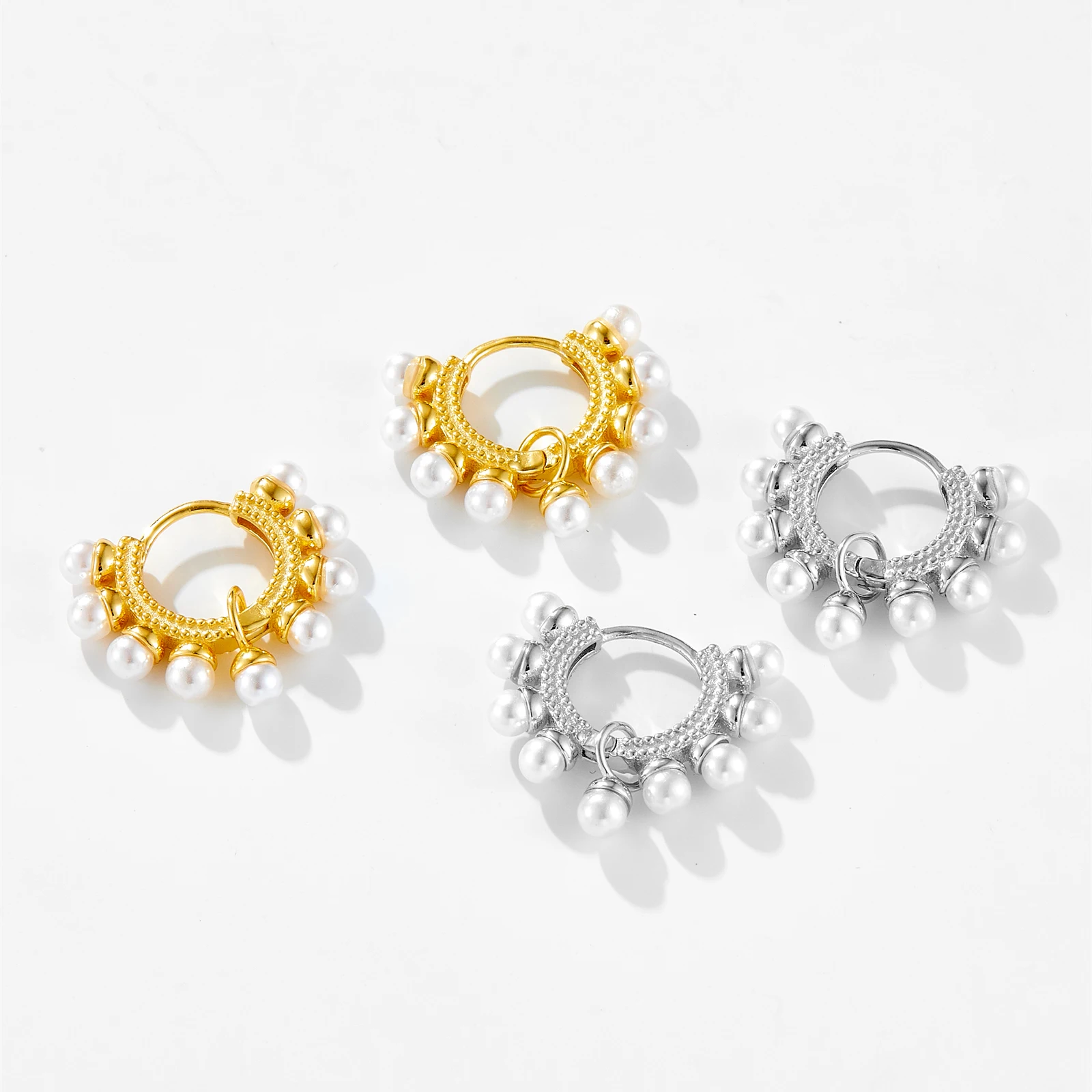 ANDYWEN стерлингового серебра 925 пробы с жемчугом обручи для пирсинга маленькие