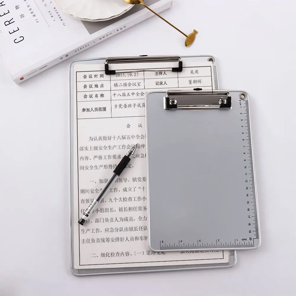 

1PC A4 A5 Document Holder Clipboard Aluminum Alloy PP Writing Board Clip File Folder Paper Ticket Storage Collect Book