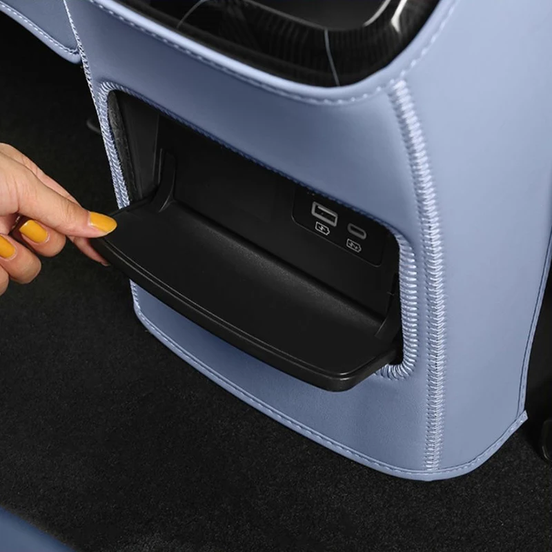 Фото Для BYD Seal DMI EV автомобильный коврик из искусственной кожи, противоударный коврик, автомобильные противоударные защитные коврики, аксессуары для защиты спинки сиденья №5