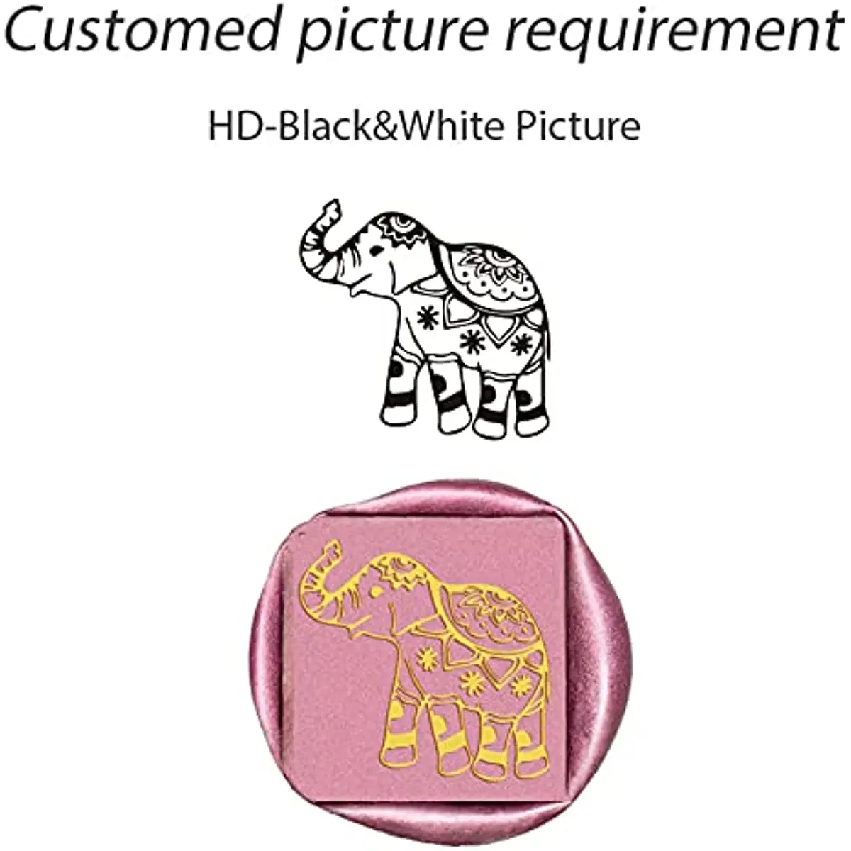 1Set Custom Wax Seal Stamp Logo Name Picture Initials Letters Personalized Made include stamp head and stamp handle-30mm Square