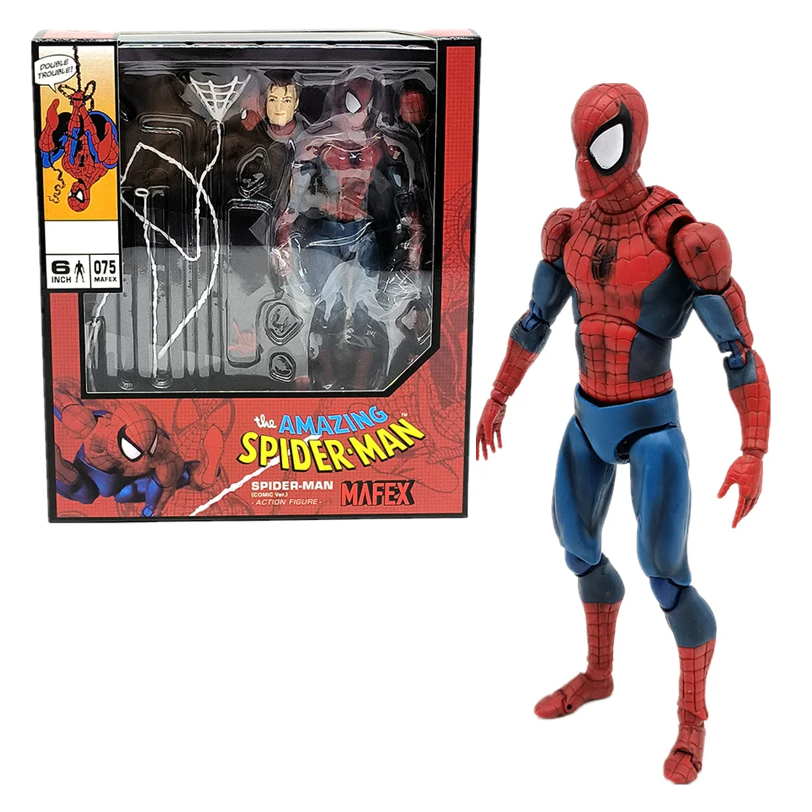 Фигурка героя Marvel Mafex 075 Мстители Человек-паук статуя может изменить лицо Тома