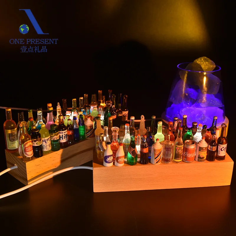 

Акриловая лампа из твердой древесины с датчиком освещения, прикроватный столик для спальни, причудливое современное искусство, светодиодн...