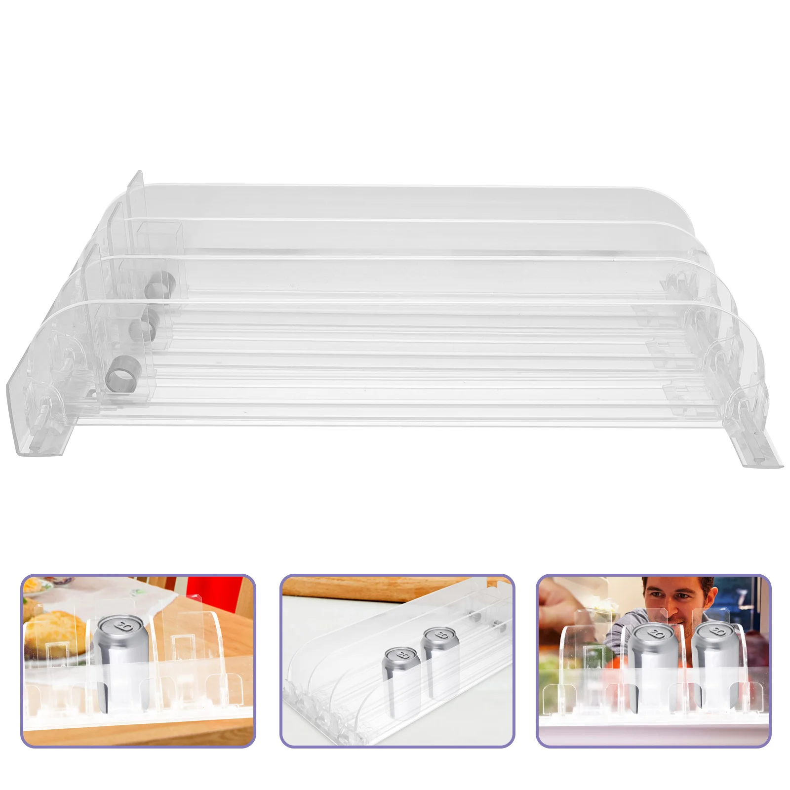 

3 Pcs Shelf Pusher Replenishment Drink Propeller Automatic Dispenser For Fridge Snack Tray Drinking Pushers Plastic Soda