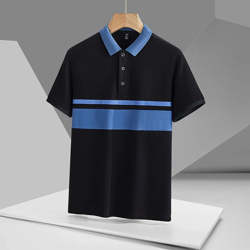 

Casual 2023 Summer Short Sleeve Solid White Black Polo Shirt Brand Fashion Clothes For Men Oversize 3XL