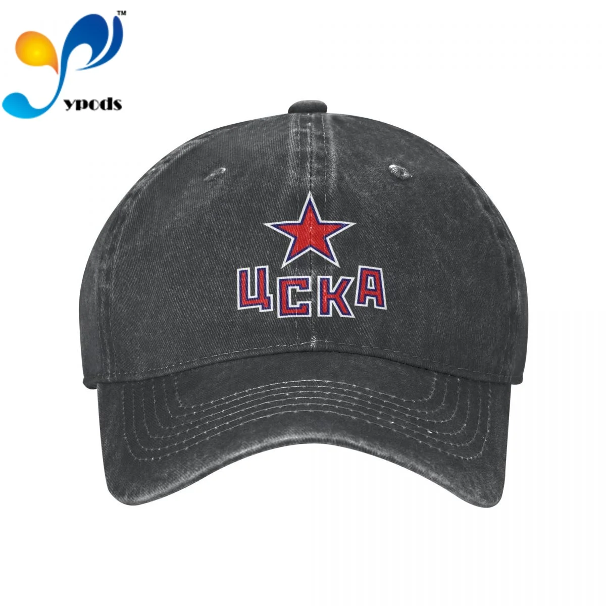 

Hc Cska Moscow Khl Russian Professional-Hockeyer Black Russia Logo Denim Baseball cap Snapback Hats Women Caps Casquette hats