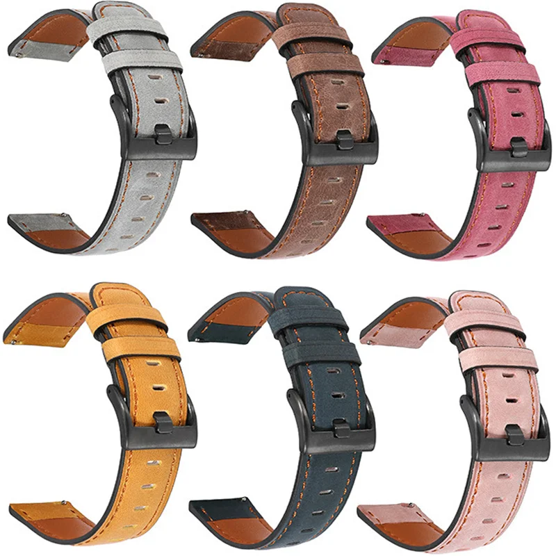 

Ремешок кожаный для Samsung Galaxy Watch 20 мм 22 мм 5/pro 4 Classic/Active 2/3/42 мм/46 мм, браслет для Huawei GT/2/3 Pro Galaxy 4 5