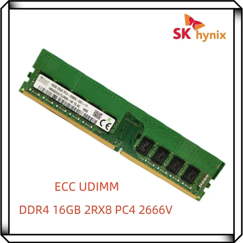Оперативная память Hynix DDR4 16 Гб 2666 в PC4 2666 МГц 2Rx8 Pure ECC UDIMM, рабочая станция, Небуферизованная Серверная память