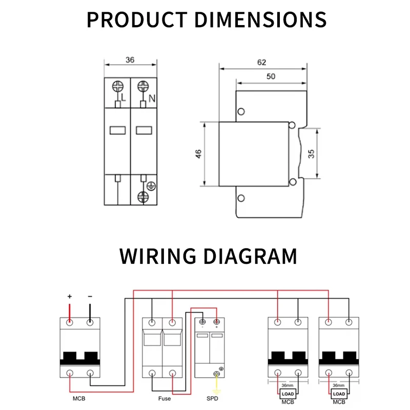 XIONGI SolarYTTS1-C40 SPD 2P 275 В переменного тока 40KA Защита от перенапряжения Молния