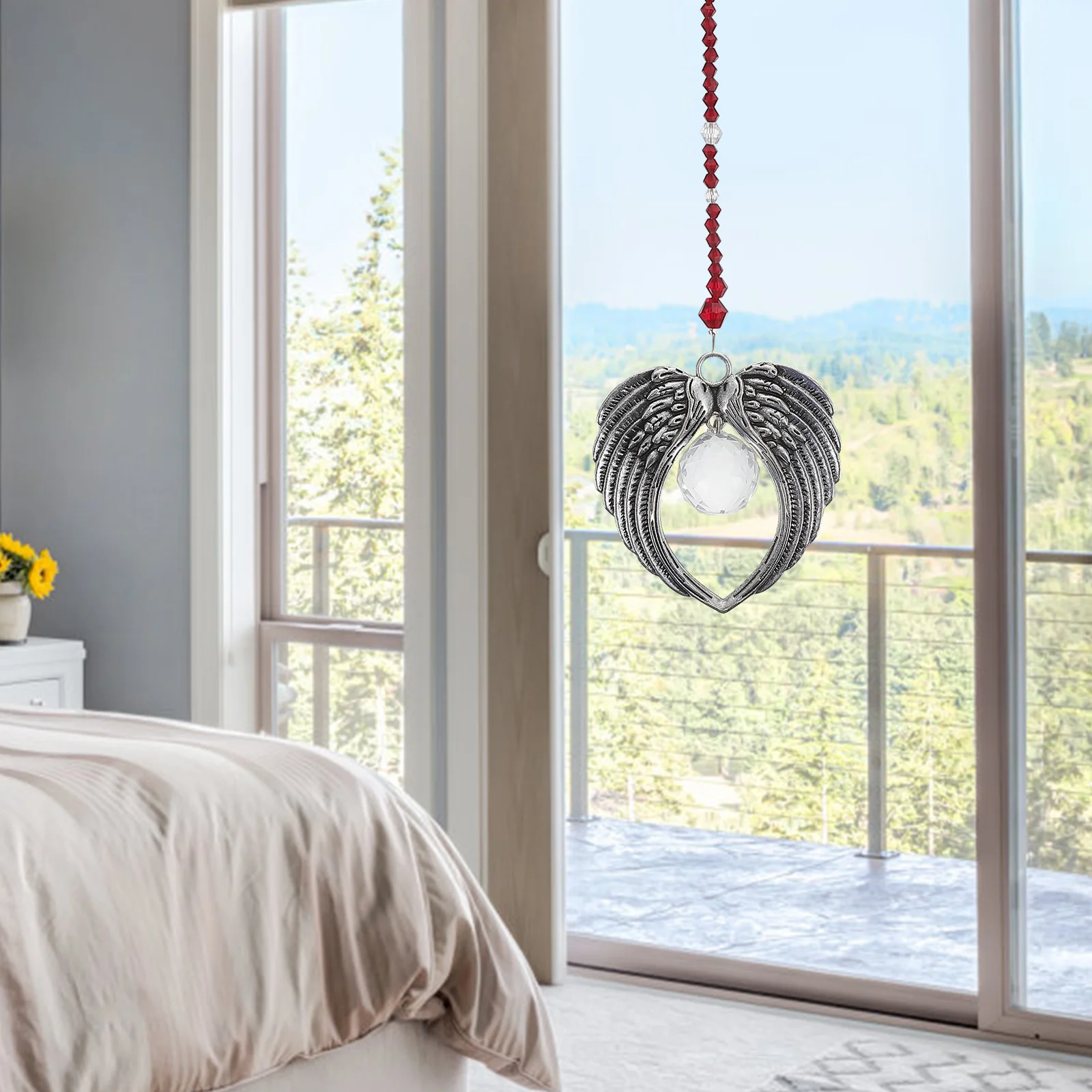 Crystal Pendant Angel Wings Decor Pendants Decorations Home Grace Warm Hanging Decors Zinc Alloy Ornaments Delicate Memorial