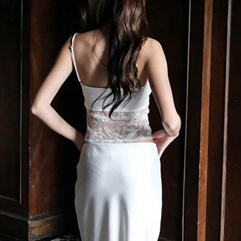 IAMHOTTY кокетка эстетический крючок цветочное кружево лоскутный кроп-Топ для