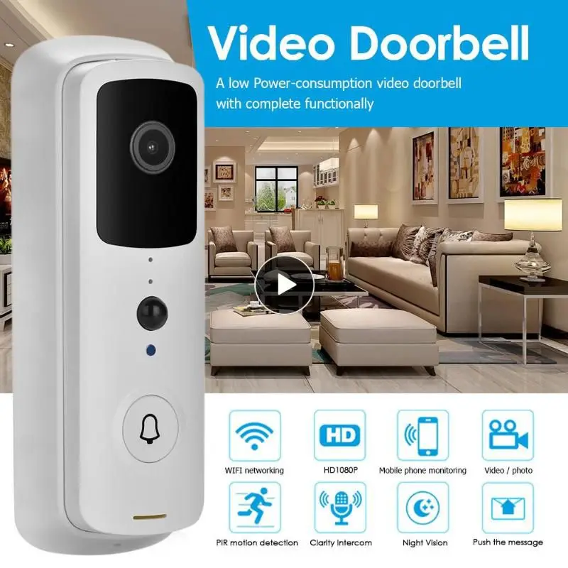 

Дверной звонок с камерой 1/2, 7 дюймов, Wi-Fi, 1080p