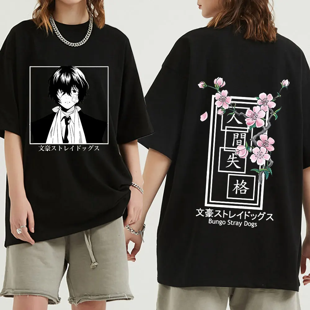 

Двусторонняя Футболка с принтом аниме «бродячие псы» дазай Осаму футболка с графическим принтом Харадзюку манга футболки большого размера...