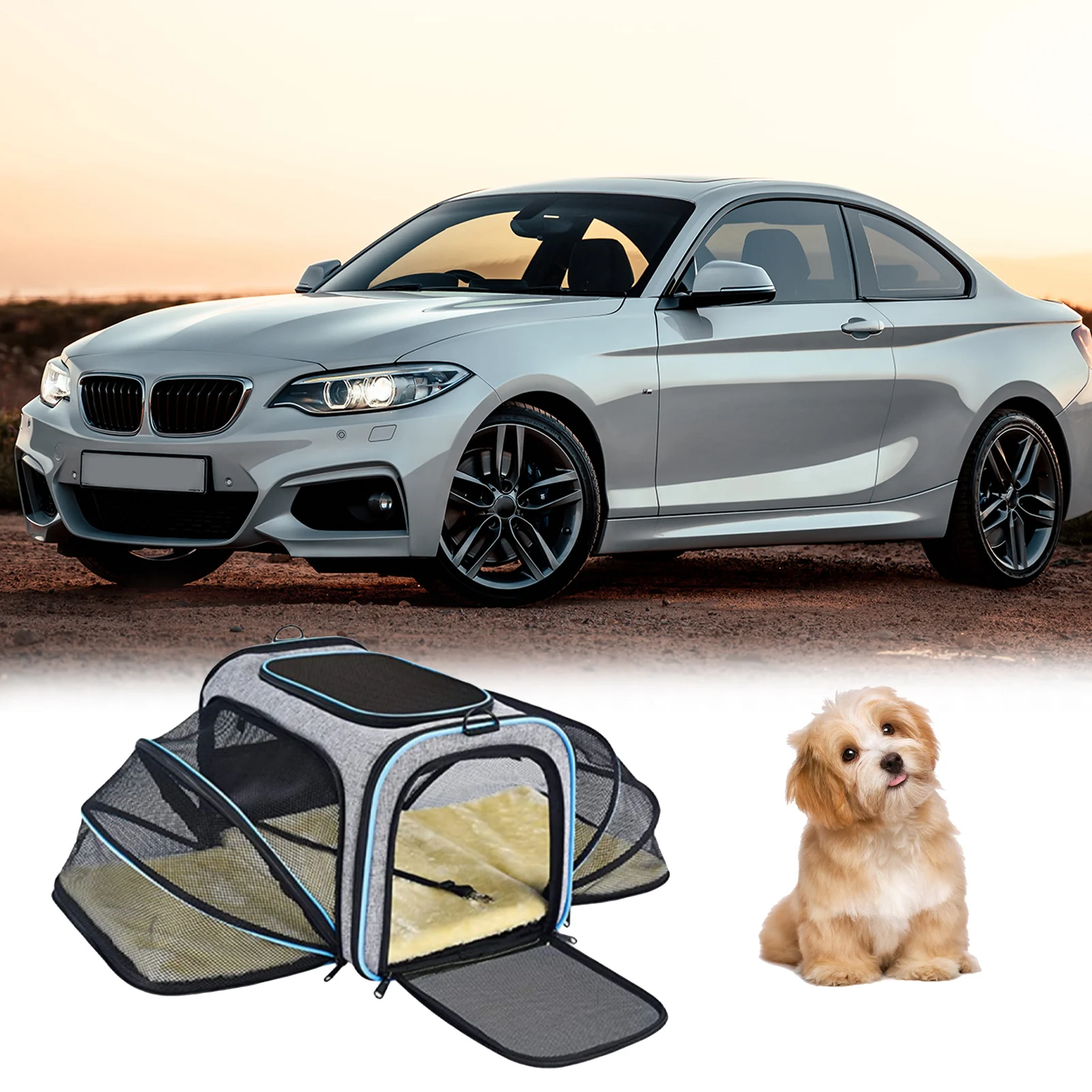 

Pet Carriers Two Sides Expanded Dog Carriers Pet Car Travel Bag Expandable Pet Cat Puppy Dog Bag Slings Tote For Small Animals