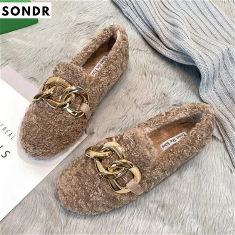 

Cashmere shoes for women winter wear 2022 new lamb edampea shoes plus cashmere thick soled cotton shoes large size women's shoes