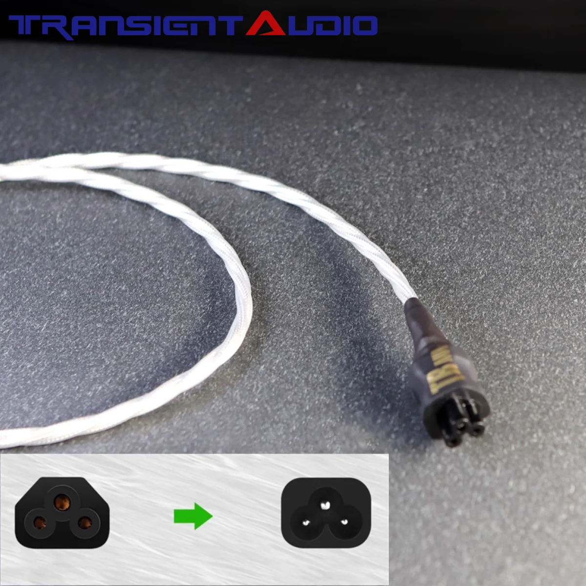 Фото Посеребренный кабель питания HIFI IEC C5 Cloverleaf — аудиофильский класс для усилителей, стандарта США/BS/EU/AU, 3-контактный шнур переменного тока Hi-Fi №5