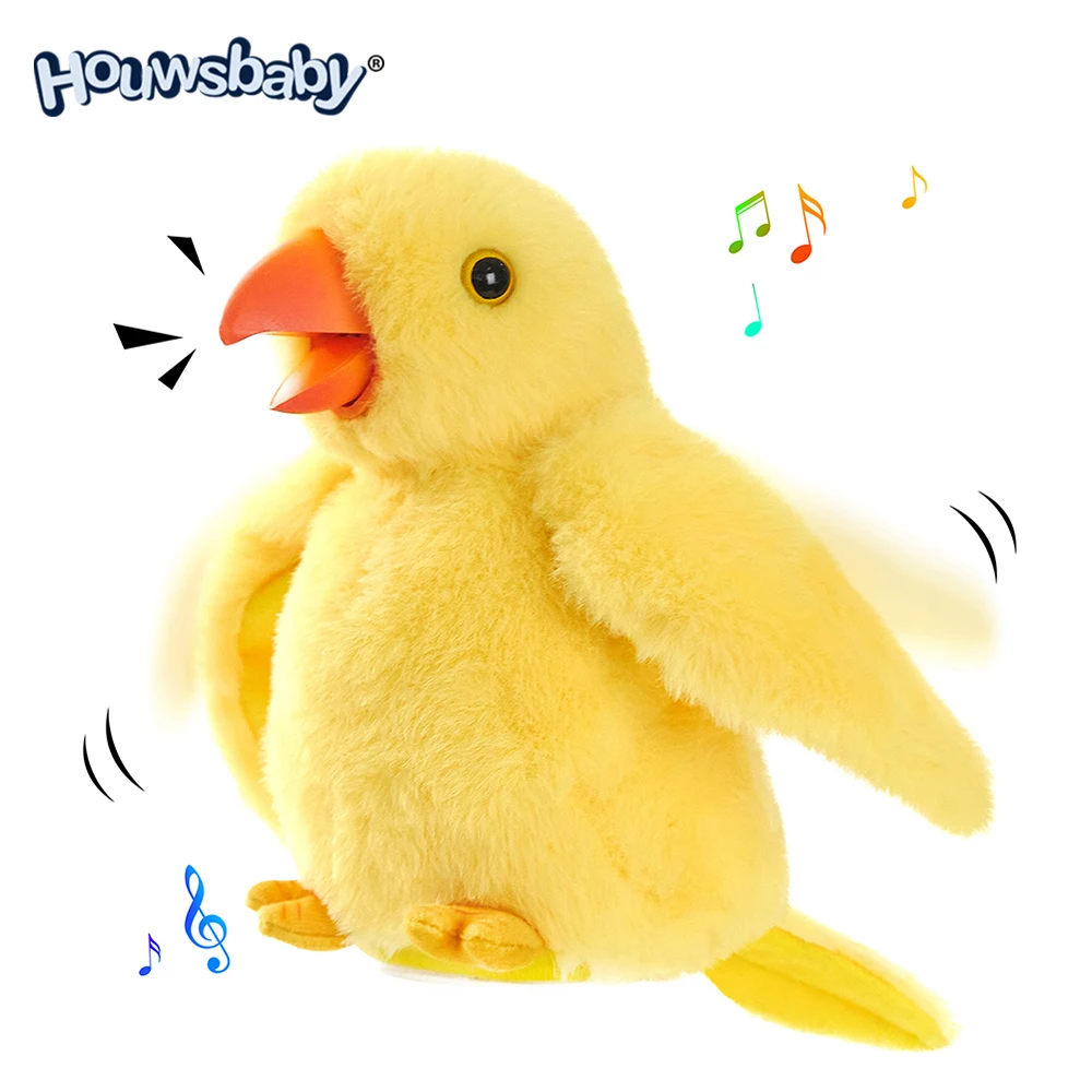 

Houwsbaby Speaking Parrot Recording Children Intellectual Stimulation Electric Swinging Plush Toy Talking Birthday for Kids,7in