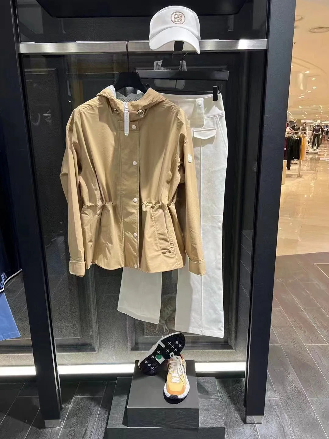 Women's Golf Shirts Long Design Windbreaker Fashion Windproof Coat buleGolf Top Pullover Round Neck Slim Waist Windbreaker